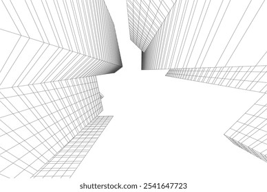 Modern city architecture vector 3d illustration