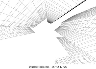Ilustración 3d de Vector de arquitectura de ciudad moderna