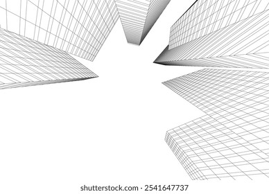 Modern city architecture vector 3d illustration