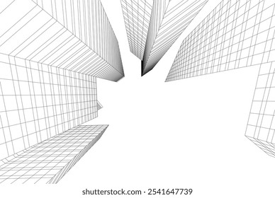 Modern city architecture vector 3d illustration