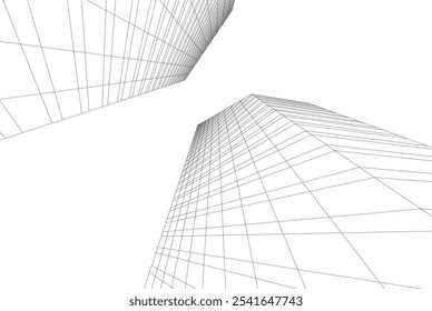 Modern city architecture vector 3d illustration