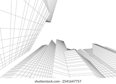 Modern city architecture vector 3d illustration