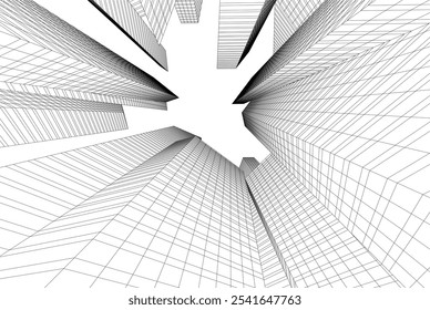 Ilustración 3d de Vector de arquitectura de ciudad moderna