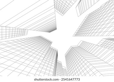 Modern city architecture vector 3d illustration