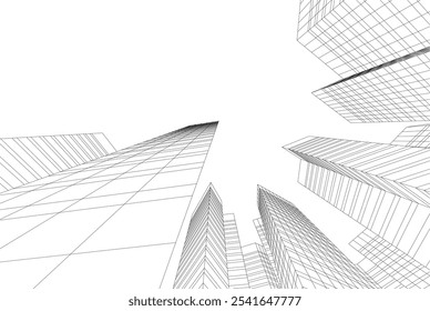 Modern city architecture vector 3d illustration