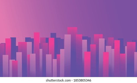 Modern city background with trendy color vector illustration