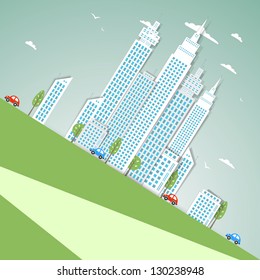 Modern city background. Vector