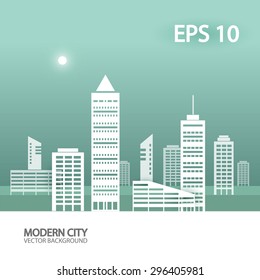 Modern city background. Vector illustration.