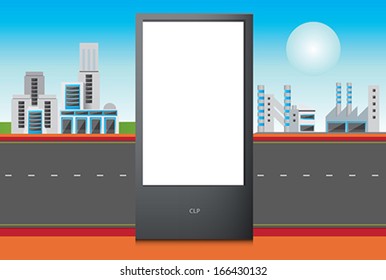 modern city and billboard