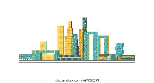 Modern city. Bright city.