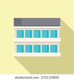 Moderne Fassade des Stadtgebäudes mit großen Fenstern und Balkonen, die ein zeitgenössisches architektonisches Design bietet