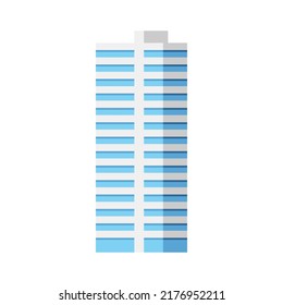 Modern city building, isolated vector flat cartoon illustration