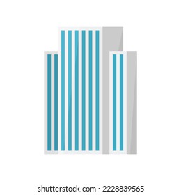 Modern city building, isolated vector flat cartoon illustration