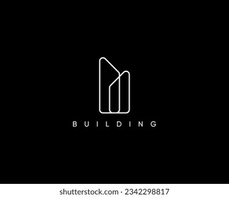 Modern city building logo design concept. Symbol icon of residential, apartment, skyscrapers and cityscape.