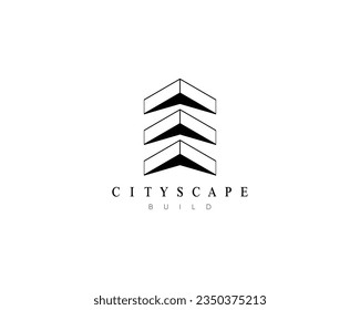 Modern city building logo design concept for business identity.