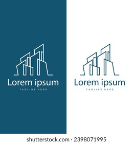 Modern City Building Logo Design, Luxurious and Simple Urban Architecture