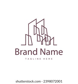 Modern City Building Logo Design, Luxurious and Simple Urban Architecture