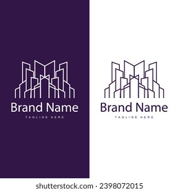 Modern City Building Logo Design, Luxurious and Simple Urban Architecture