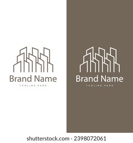 Modernes City Building Logo Design, luxuriöse und einfache Stadtarchitektur