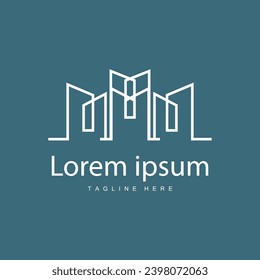 Diseño de logotipos de edificios urbanos modernos, arquitectura urbana lujosa y sencilla