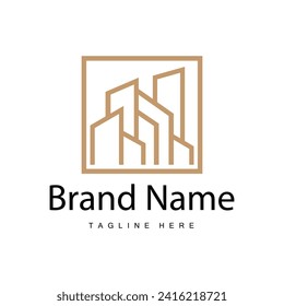 Modern City Building Logo Design, Luxurious and Simple Urban Architecture