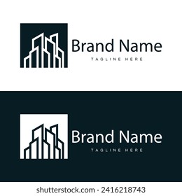 Modern City Building Logo Design, Luxurious and Simple Urban Architecture