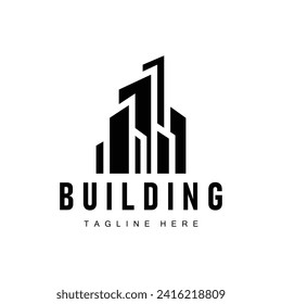 Modern City Building Logo Design, Luxurious and Simple Urban Architecture