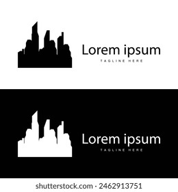 Diseño moderno del logotipo del edificio de la ciudad, arquitectura Urbana lujosa y simple