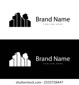 Modern City Building Logo Design, Luxurious and Simple Urban Architecture
