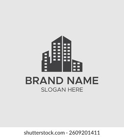Modern City Building Logo Design for Real Estate and Construction

