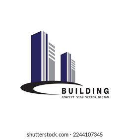 Modern city buildings, towers logo icon vector template.
