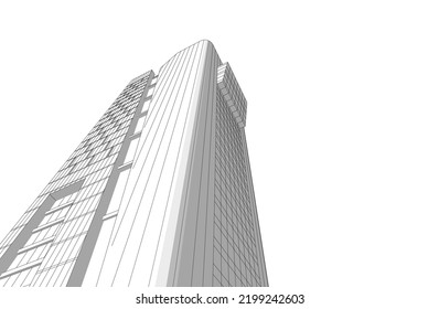 Dibujo vectorial de edificios urbanos modernos