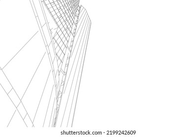 Modern city buildings vector drawing