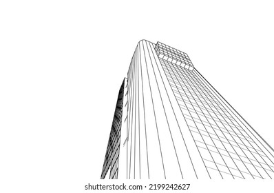 Dibujo vectorial de edificios urbanos modernos