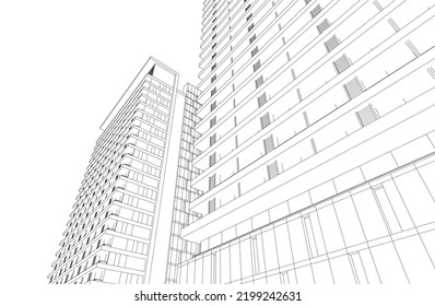 Moderne Stadtgebäude, Vektorgrafik