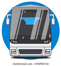 vista frontal del autobús urbano moderno, ilustración vectorial