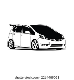 modern city car black and white vector design