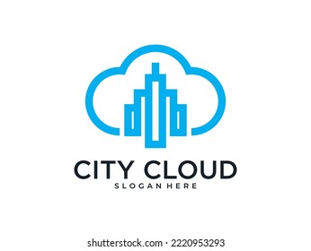modern city cloud logo design