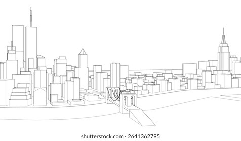 modern city concept 3d illustration	