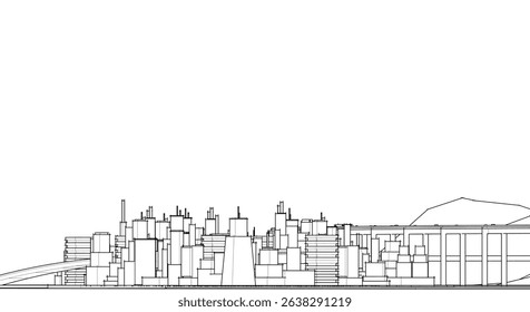 modern city concept highway 3d illustration