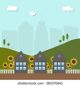 Modern City Concept. Properties For Sale / Rent.