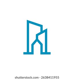 Modern City Development Line Art Logo