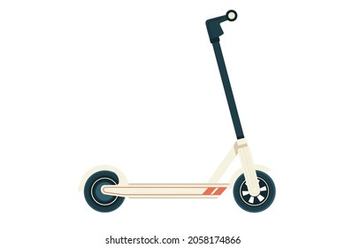Modern city electric scooter vector illustration on white background