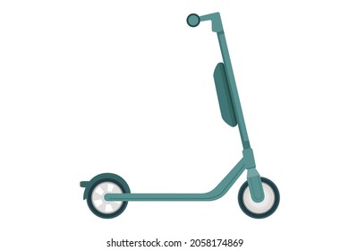 Modern city electric scooter vector illustration on white background
