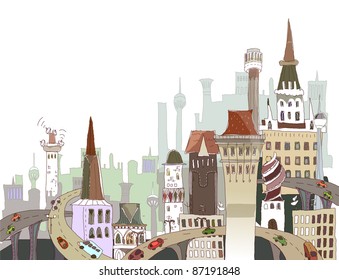 Modern city illustration