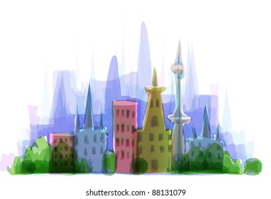 Modern city illustration