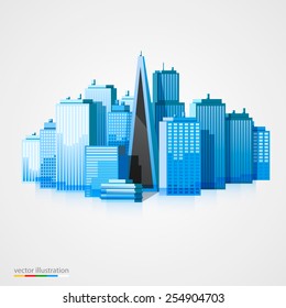 Modern city landscape background. Beautiful vector background