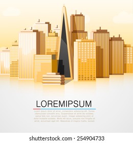 Modern city landscape background. Beautiful vector background