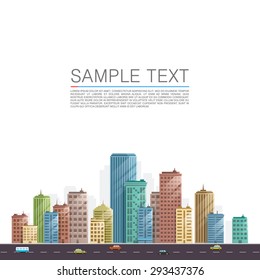 Modern city landscape background. Beautiful vector background