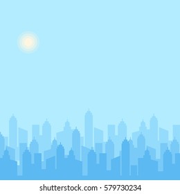 Modern city landscape vector background for web design. City skyline illustration,urban landscape.